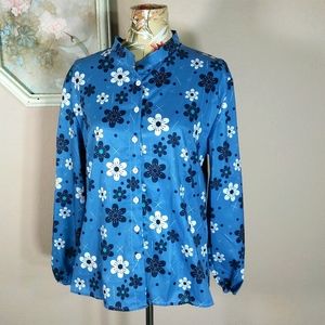 10/$10 Vtg 90s Blue Flower Top